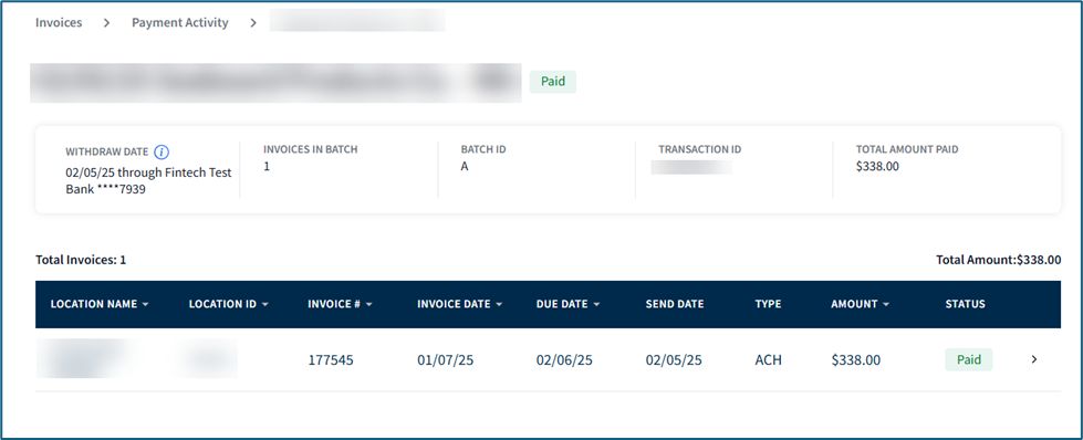 Where can I find Payment Activity for invoices from vendors and ...